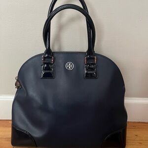 gorgeous! TORY BUTCH navy blue dome Robinson tote bag